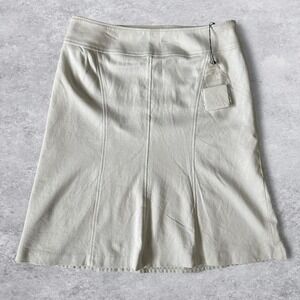 Reflect Light Beige Paneled A-Line Skirt Size 9 Made in Japan Lined